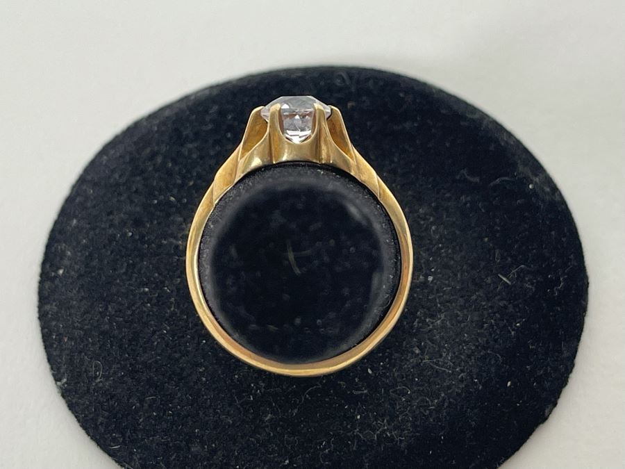 10K Gold Zircon Ring Size 7.25 2.5g [Photo 7]