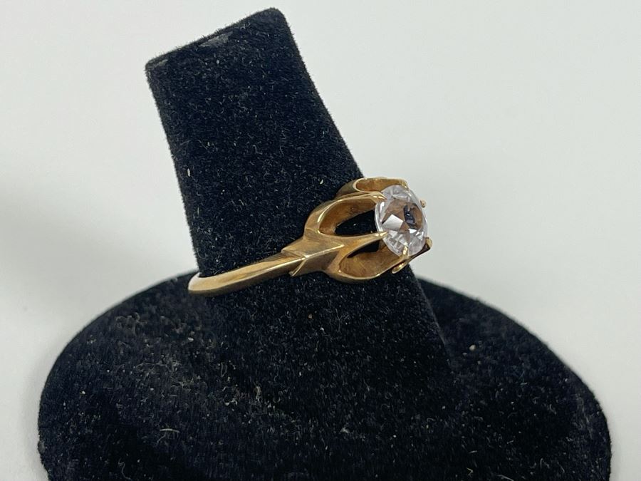 10K Gold Zircon Ring Size 7.25 2.5g [Photo 6]