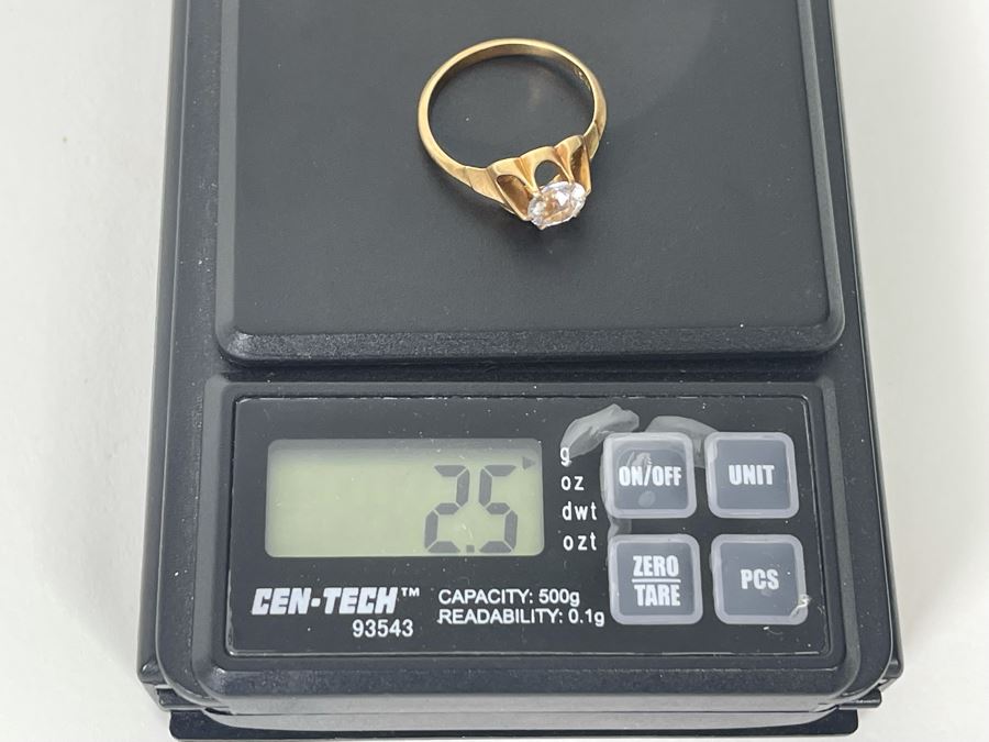 10K Gold Zircon Ring Size 7.25 2.5g [Photo 11]