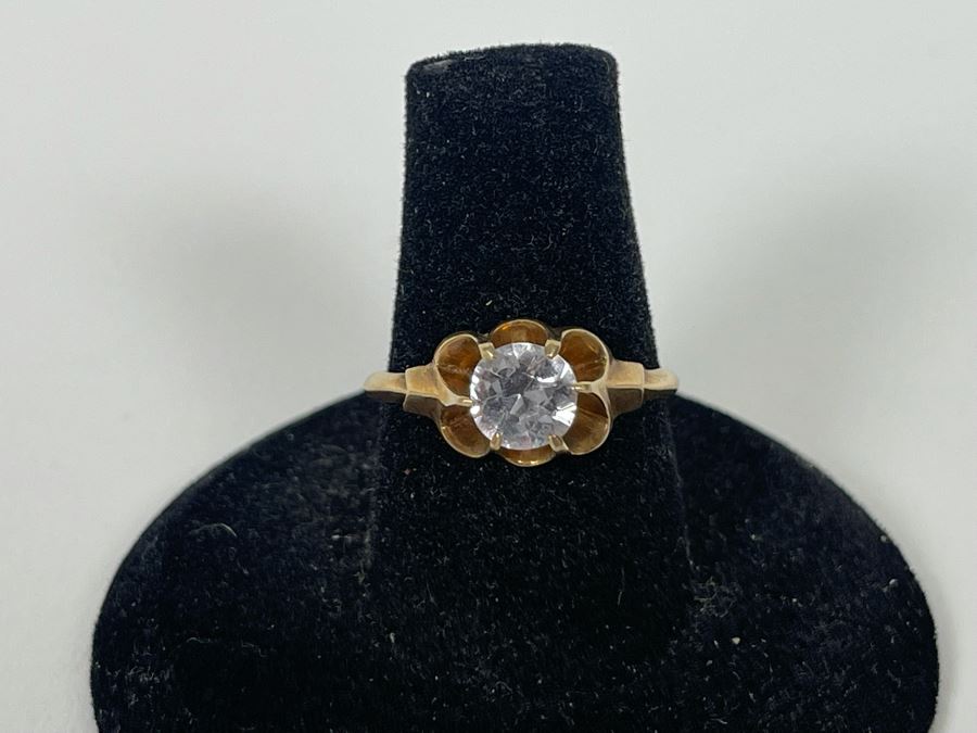 10K Gold Zircon Ring Size 7.25 2.5g [Photo 2]