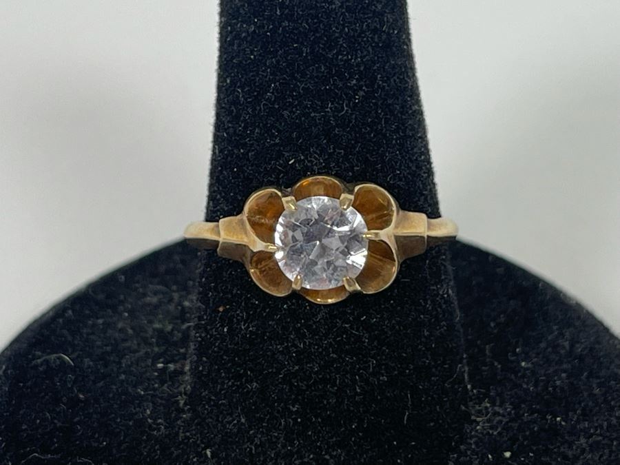 10K Gold Zircon Ring Size 7.25 2.5g [Photo 1]