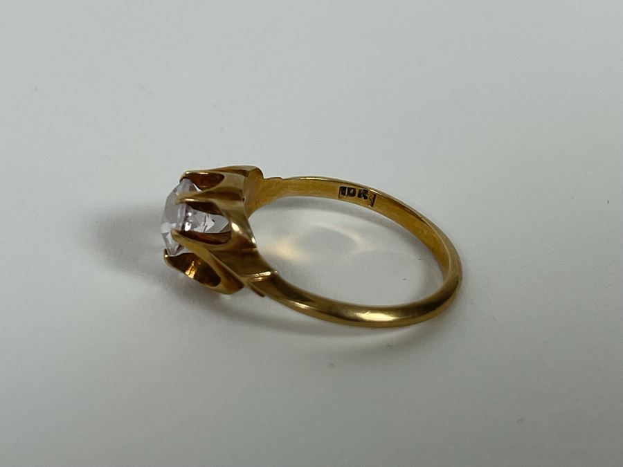 10K Gold Zircon Ring Size 7.25 2.5g [Photo 9]