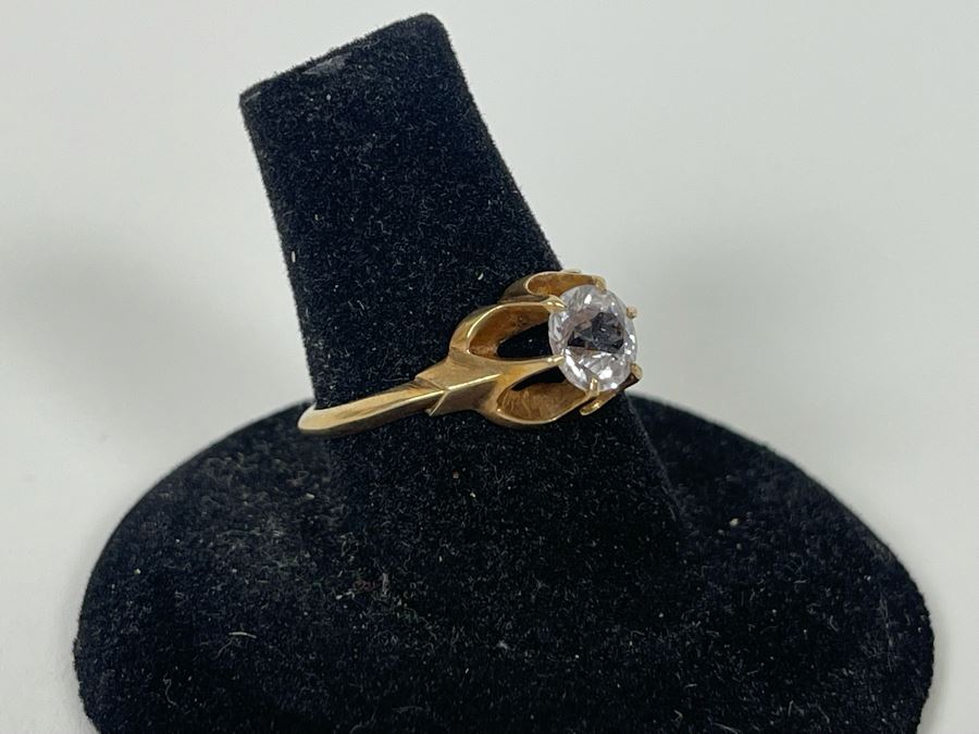 10K Gold Zircon Ring Size 7.25 2.5g [Photo 5]