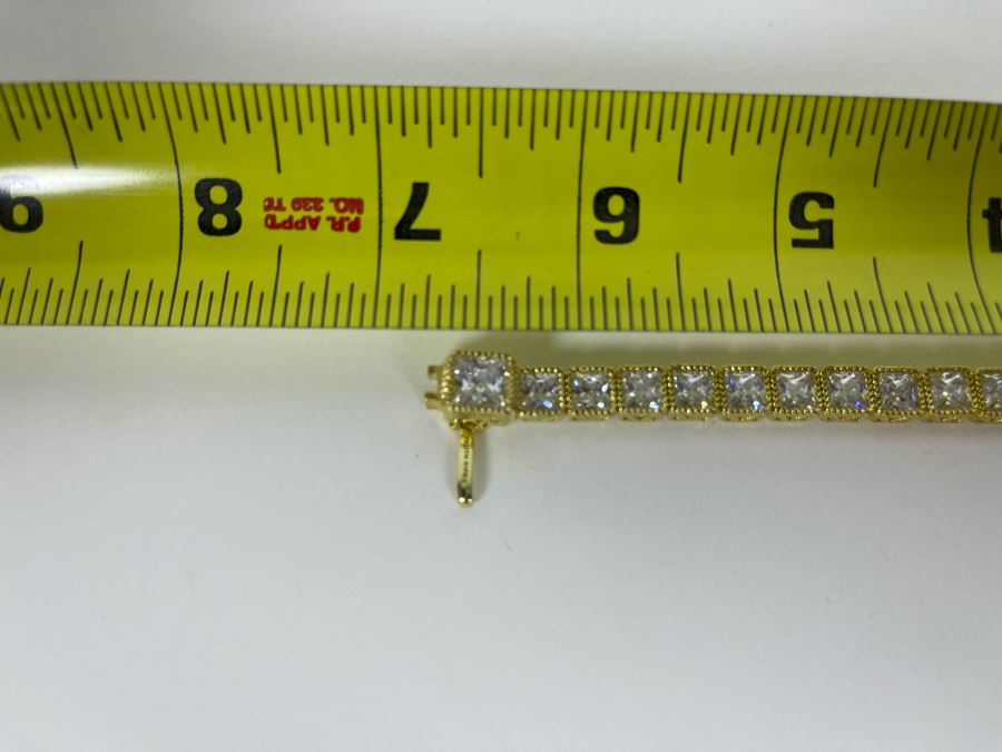 Judith Ripka Sterling Silver CZ 7' Bracelet 26.8g [Photo 11]