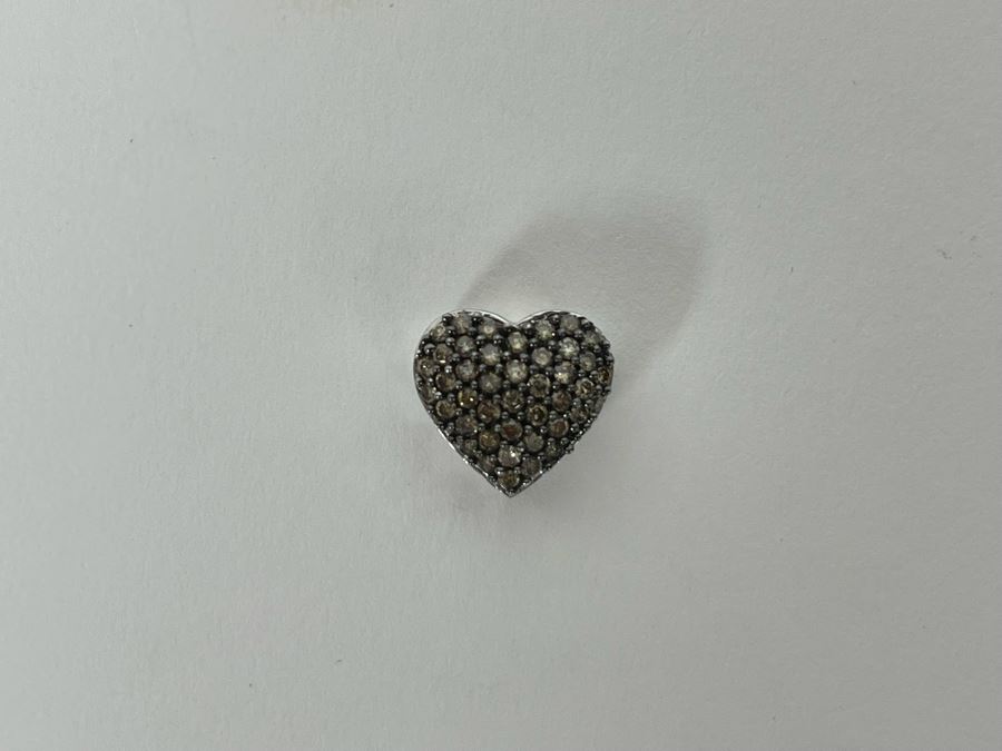 10K Gold Brown Diamond Heart Pendant 1.9g [Photo 5]