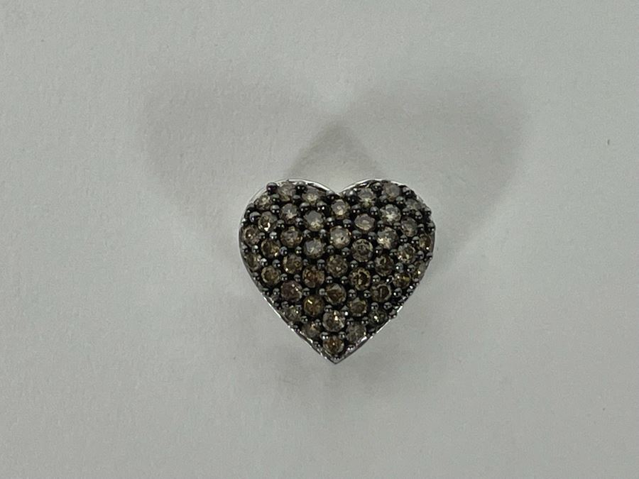 10K Gold Brown Diamond Heart Pendant 1.9g [Photo 4]