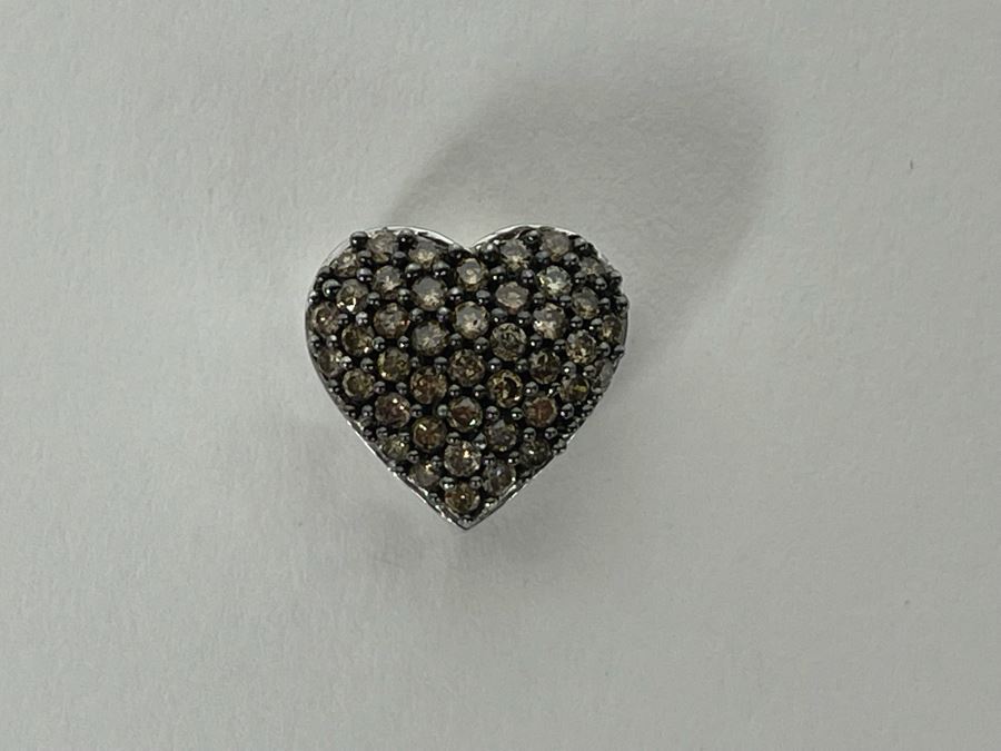 10K Gold Brown Diamond Heart Pendant 1.9g [Photo 3]