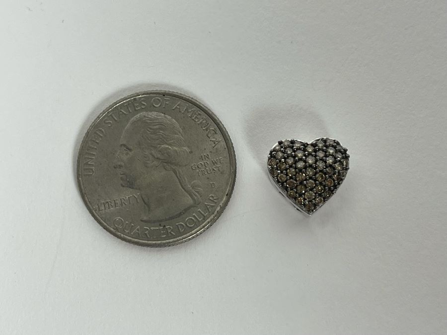 10K Gold Brown Diamond Heart Pendant 1.9g [Photo 8]