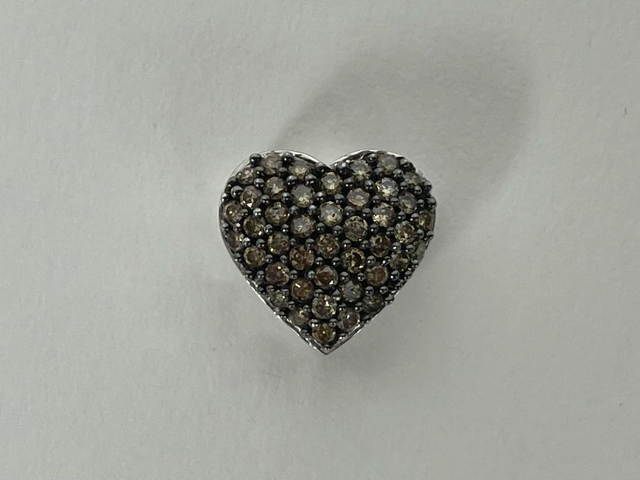 10K Gold Brown Diamond Heart Pendant 1.9g [Photo 1]