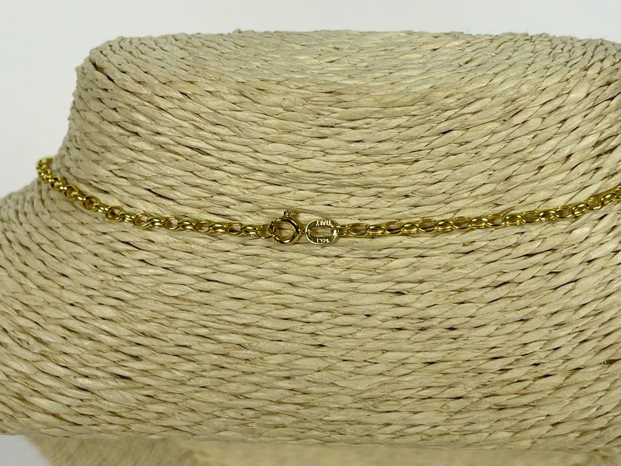 14K Gold Diamond Cross Pendant With 14K Gold 20' Chain Necklace 4.2g [Photo 6]