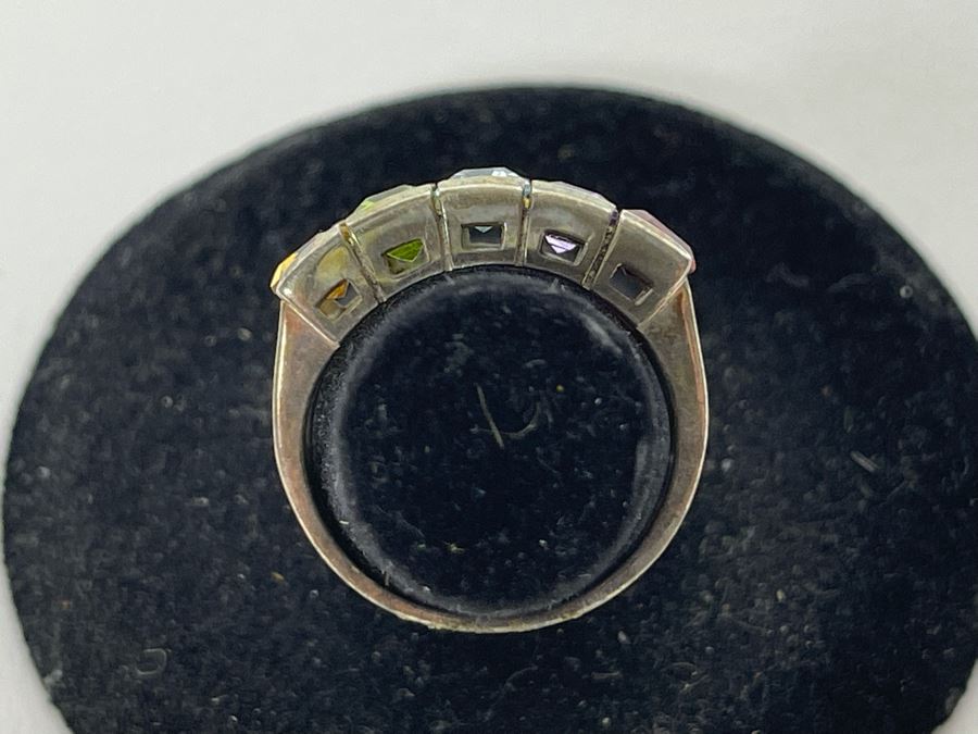 Sterling Silver Multi-Stone Ring Size 5 3.1g [Photo 6]