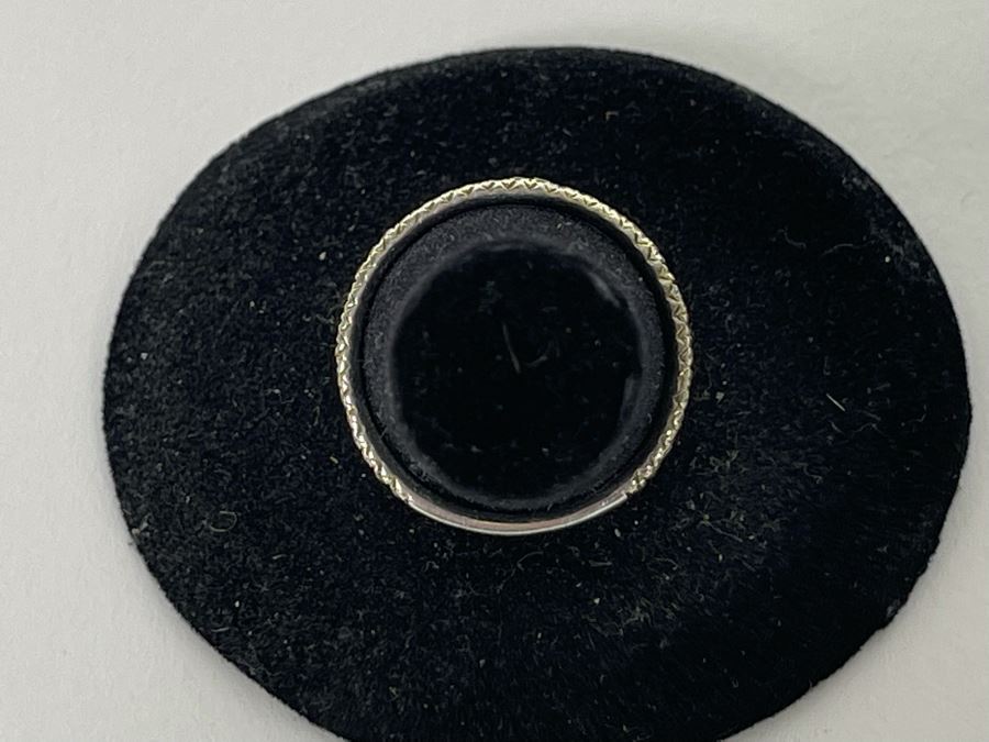 Sterling Silver Yellow Diamond Ring Size 7.25 0.5g [Photo 7]