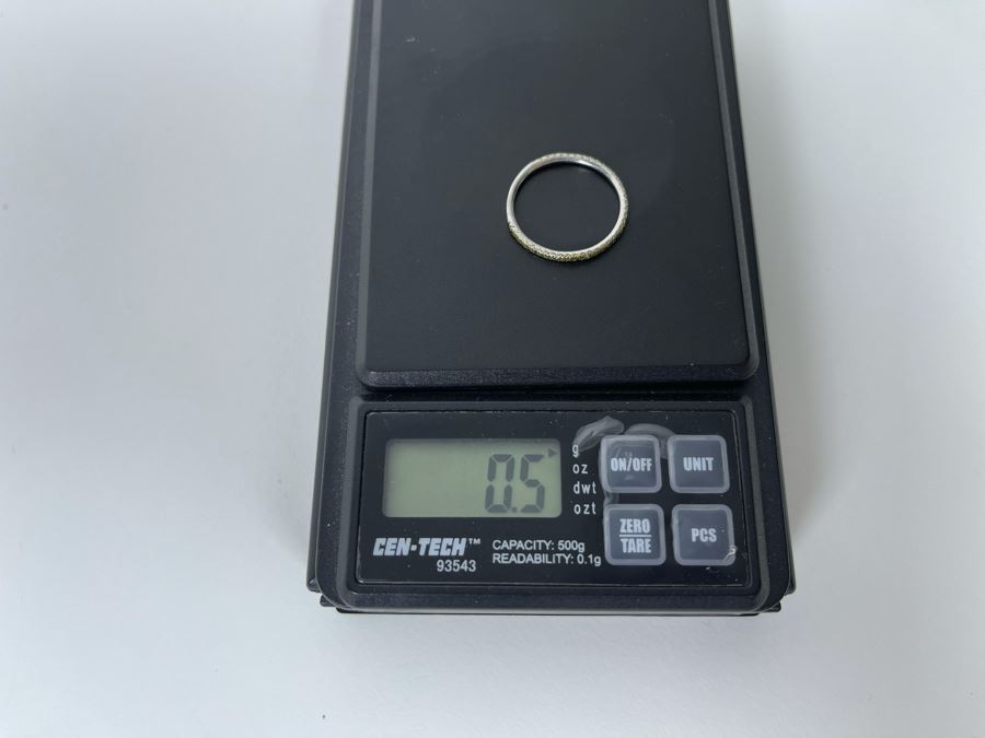 Sterling Silver Yellow Diamond Ring Size 7.25 0.5g [Photo 13]