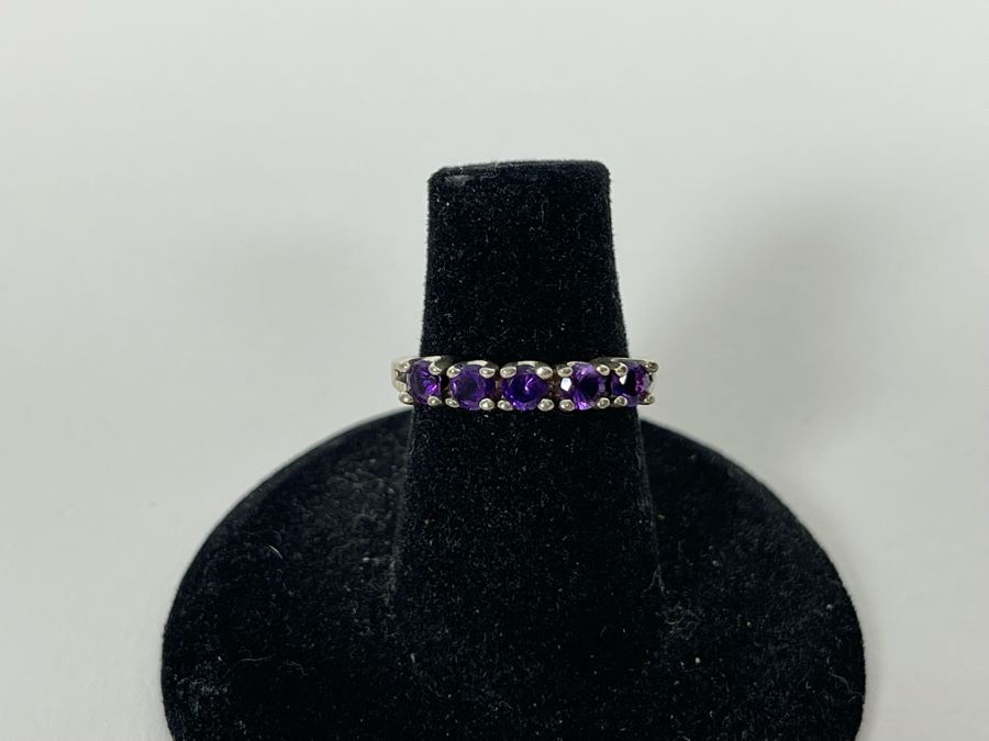 Sterling Silver Amethyst Ring Size 5.25 2.2g [Photo 4]