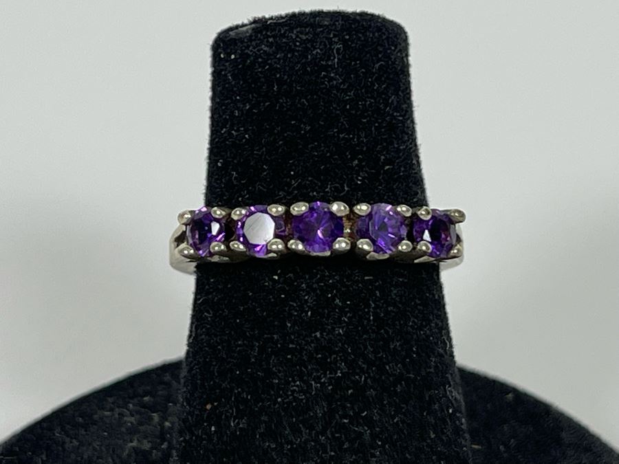Sterling Silver Amethyst Ring Size 5.25 2.2g [Photo 1]