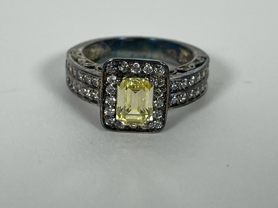 Sterling Silver CZ Ring Size 6.5 4.9g [Photo 8]