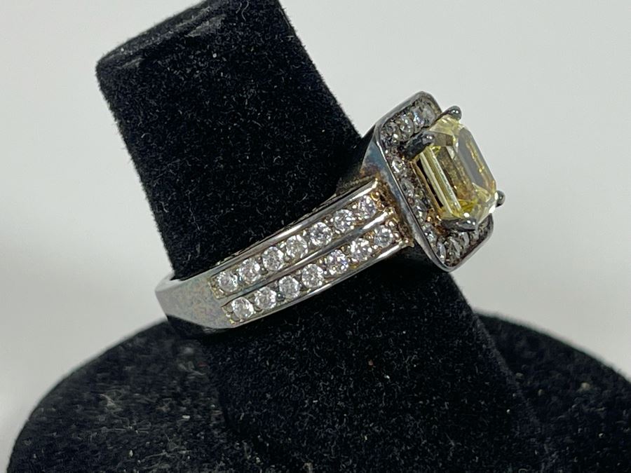 Sterling Silver CZ Ring Size 6.5 4.9g [Photo 3]