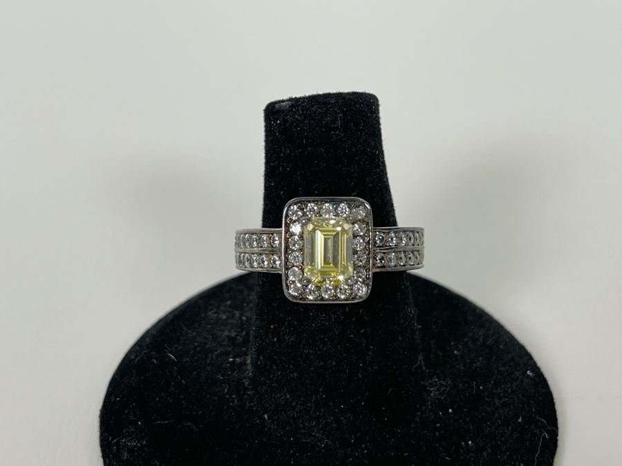 Sterling Silver CZ Ring Size 6.5 4.9g [Photo 5]