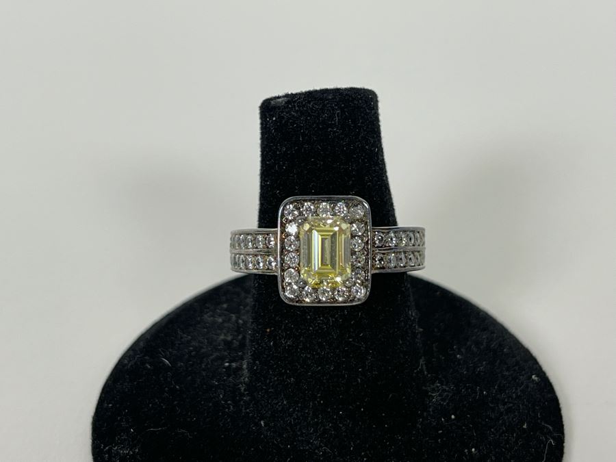 Sterling Silver CZ Ring Size 6.5 4.9g [Photo 6]