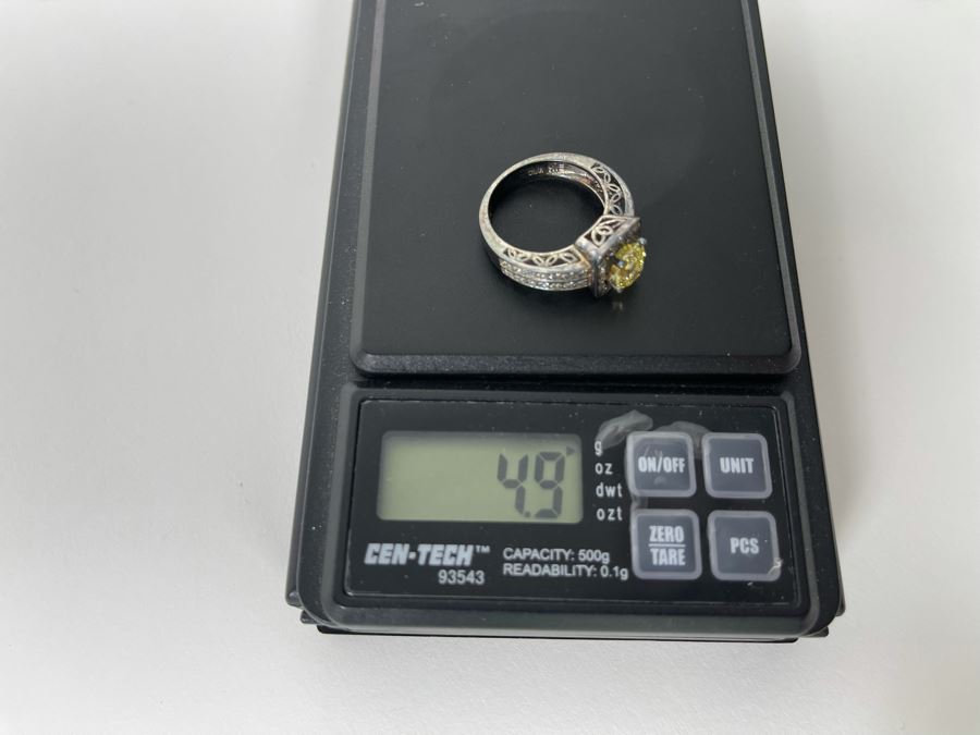 Sterling Silver CZ Ring Size 6.5 4.9g [Photo 10]