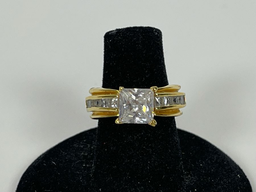 Sterling Silver CZ Ring Size 6.25 6.3g [Photo 2]