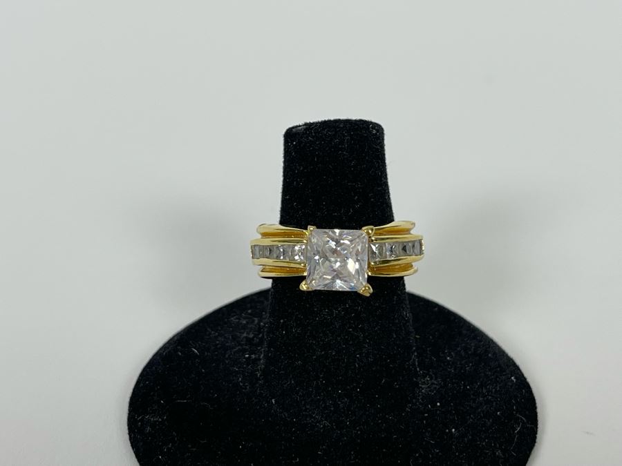 Sterling Silver CZ Ring Size 6.25 6.3g [Photo 7]