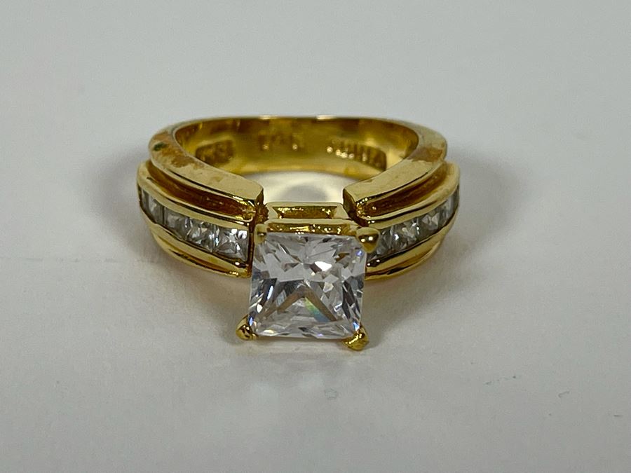 Sterling Silver CZ Ring Size 6.25 6.3g [Photo 9]