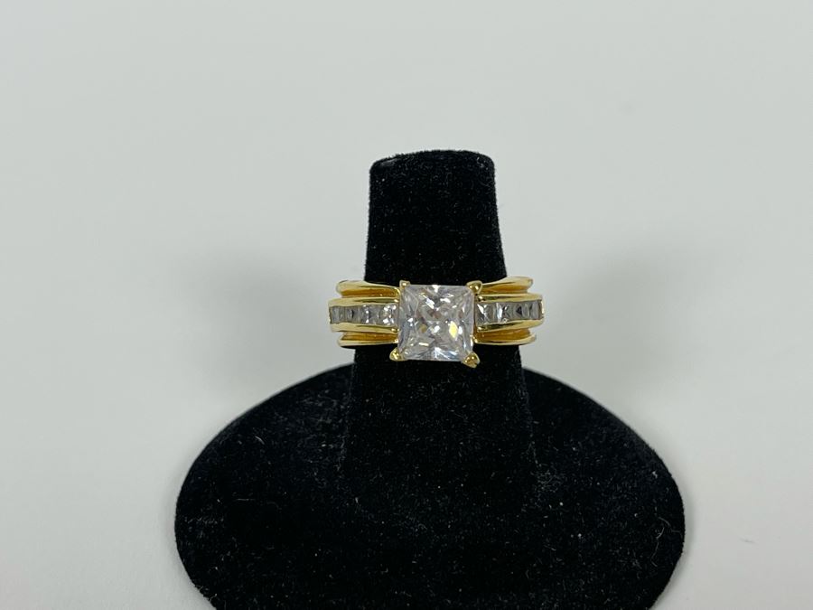 Sterling Silver CZ Ring Size 6.25 6.3g [Photo 8]