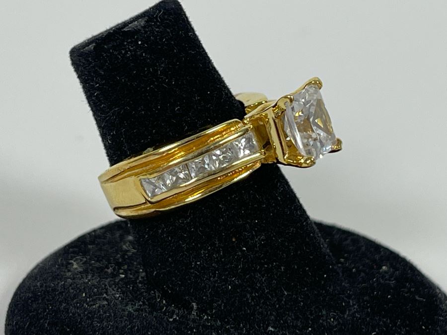 Sterling Silver CZ Ring Size 6.25 6.3g [Photo 3]