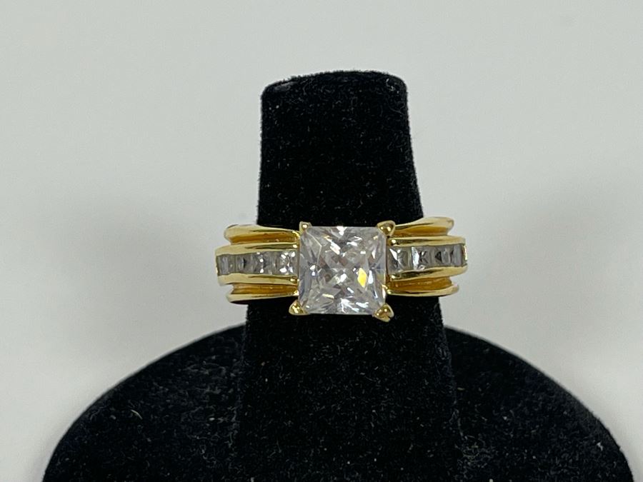 Sterling Silver CZ Ring Size 6.25 6.3g [Photo 1]
