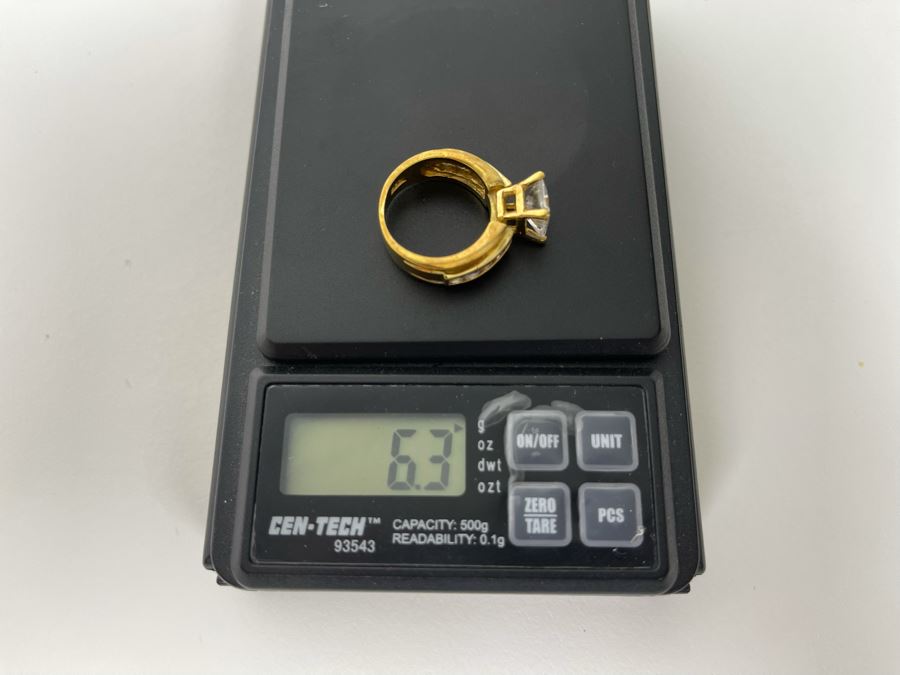 Sterling Silver CZ Ring Size 6.25 6.3g [Photo 11]