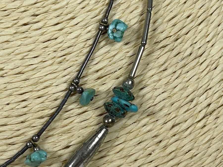 Pair Of Sterling Silver Turquoise And Coral Necklaces [Photo 5]