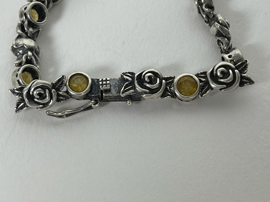Sterling Silver Citrine 7' Bracelet 15.3g [Photo 7]
