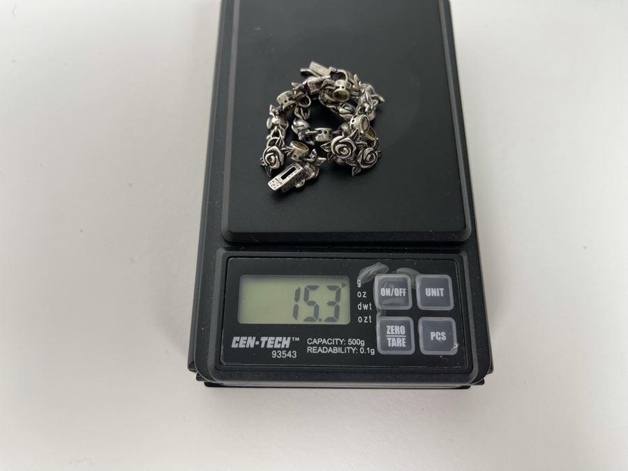 Sterling Silver Citrine 7' Bracelet 15.3g [Photo 9]