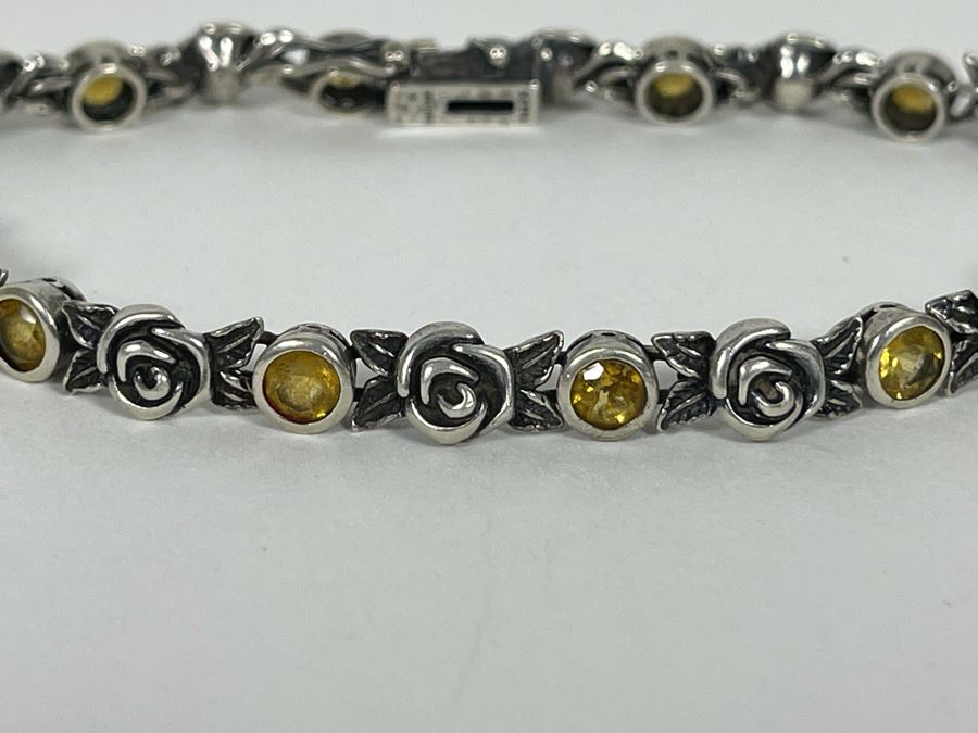Sterling Silver Citrine 7' Bracelet 15.3g [Photo 4]