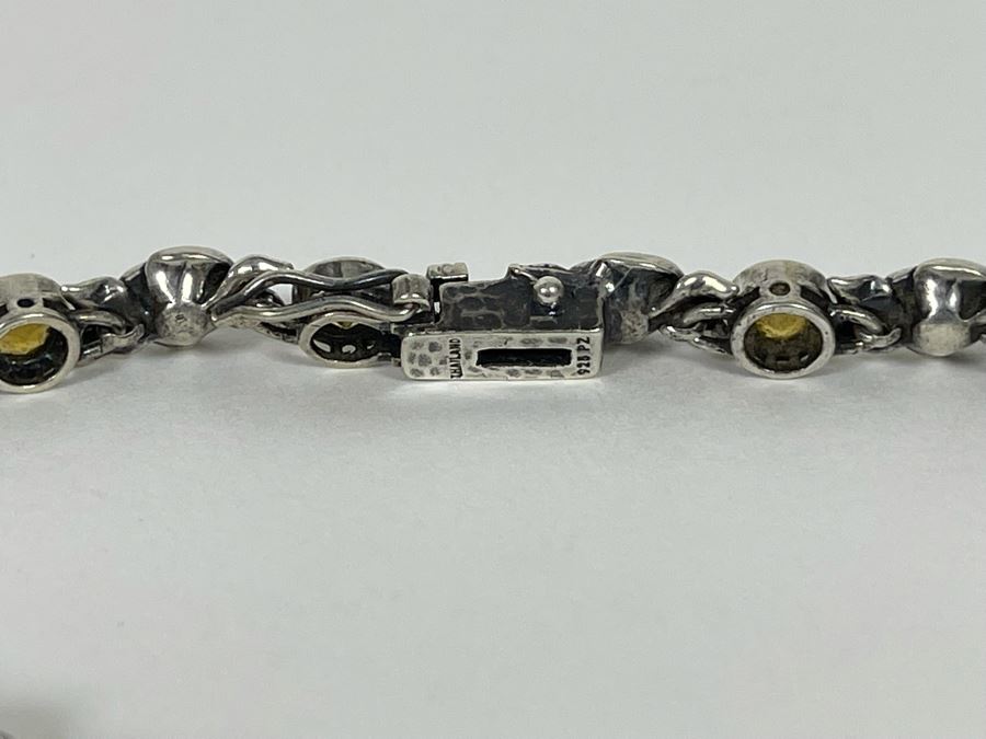 Sterling Silver Citrine 7' Bracelet 15.3g [Photo 5]