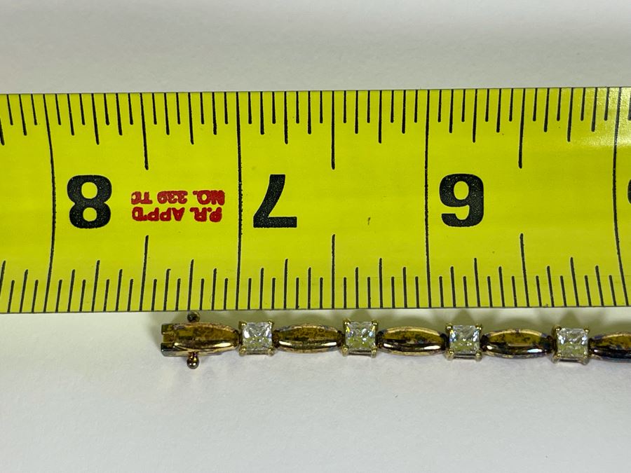 Sterling Silver CZ 7' Bracelet 12.4g [Photo 8]