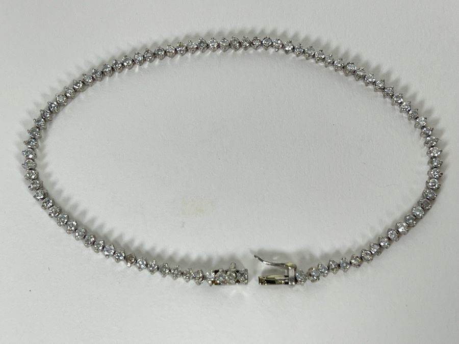 Platinum 900 Diamond 7' Bracelet 6.8g Estimate $1,400-$2,100 [Photo 8]