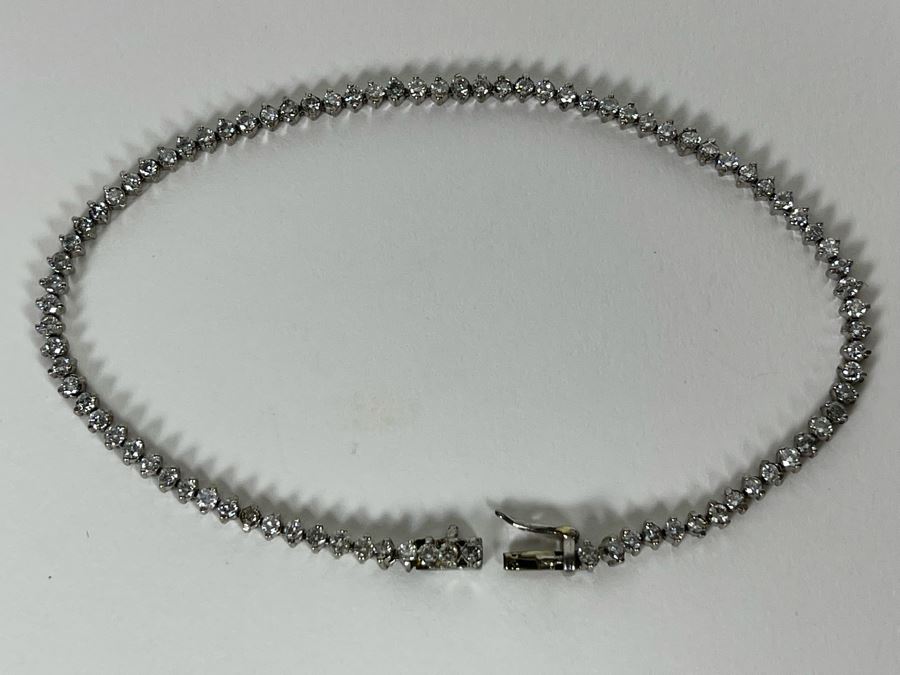 Platinum 900 Diamond 7' Bracelet 6.8g Estimate $1,400-$2,100 [Photo 6]