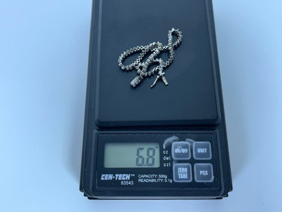 Platinum 900 Diamond 7' Bracelet 6.8g Estimate $1,400-$2,100 [Photo 13]