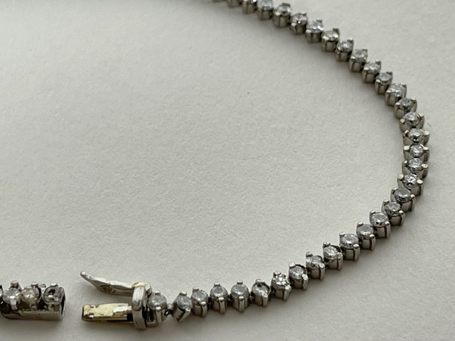Platinum 900 Diamond 7' Bracelet 6.8g Estimate $1,400-$2,100 [Photo 10]