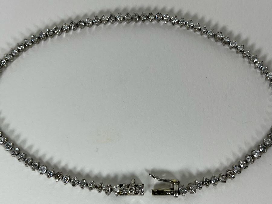 Platinum 900 Diamond 7' Bracelet 6.8g Estimate $1,400-$2,100 [Photo 5]