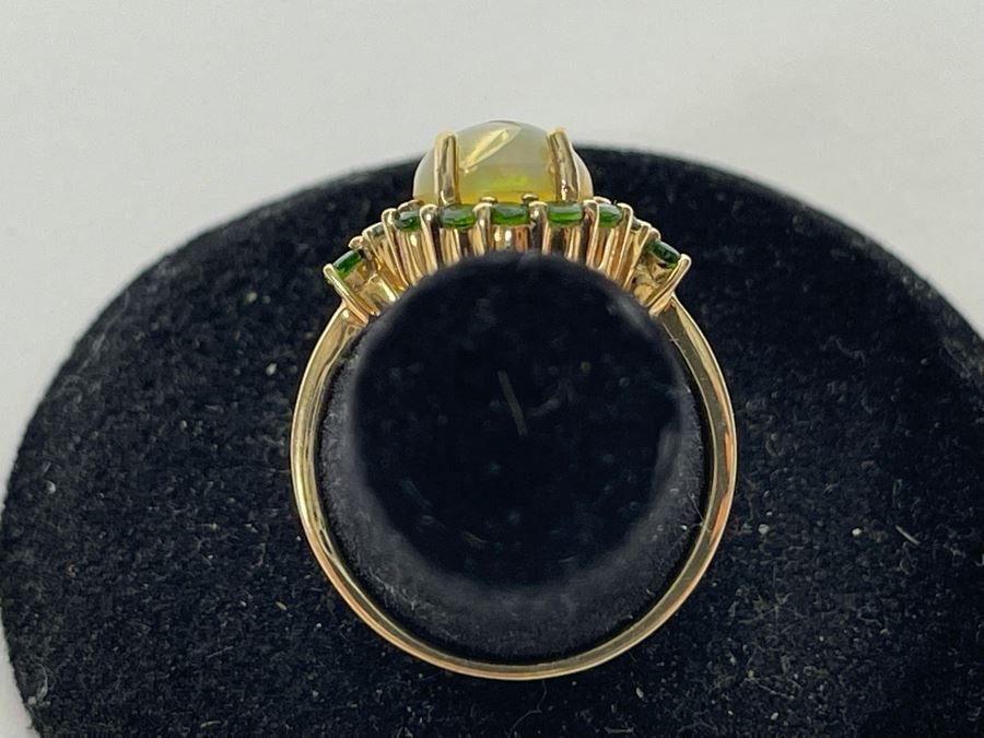 10K Gold Opal Peridot Ring Size 7.25 2.4g Estimate $700-$1,050 [Photo 8]