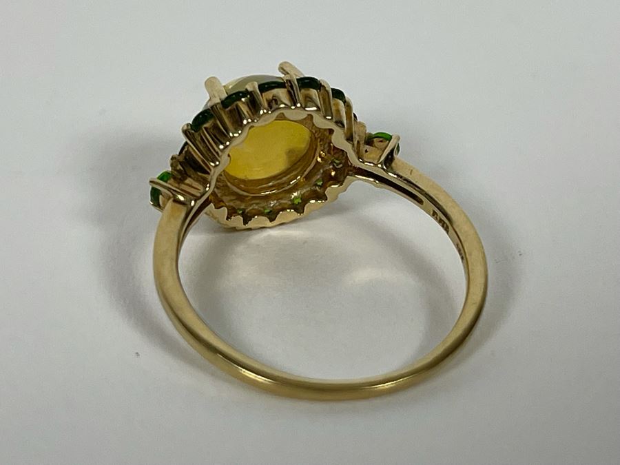 10K Gold Opal Peridot Ring Size 7.25 2.4g Estimate $700-$1,050 [Photo 10]