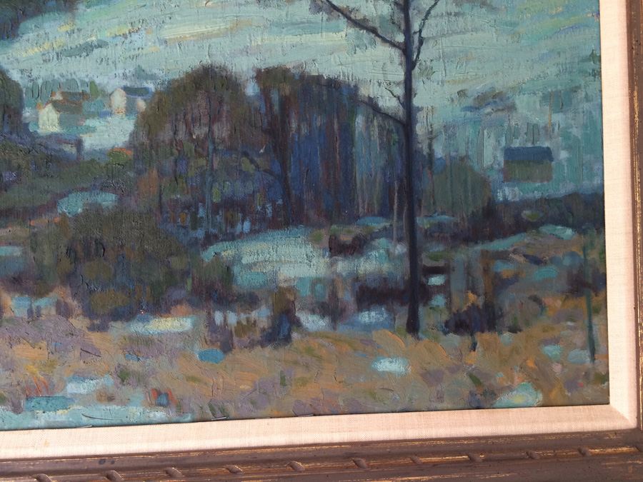 Double Sided Original Oil Painting, in Taos School Style.  Verso Plein Air Style Painting. [Photo 3]