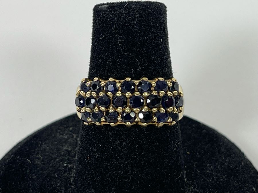 10K Gold Sapphire Ring Size 6.25 3g [Photo 2]