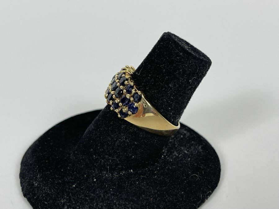 10K Gold Sapphire Ring Size 6.25 3g [Photo 4]