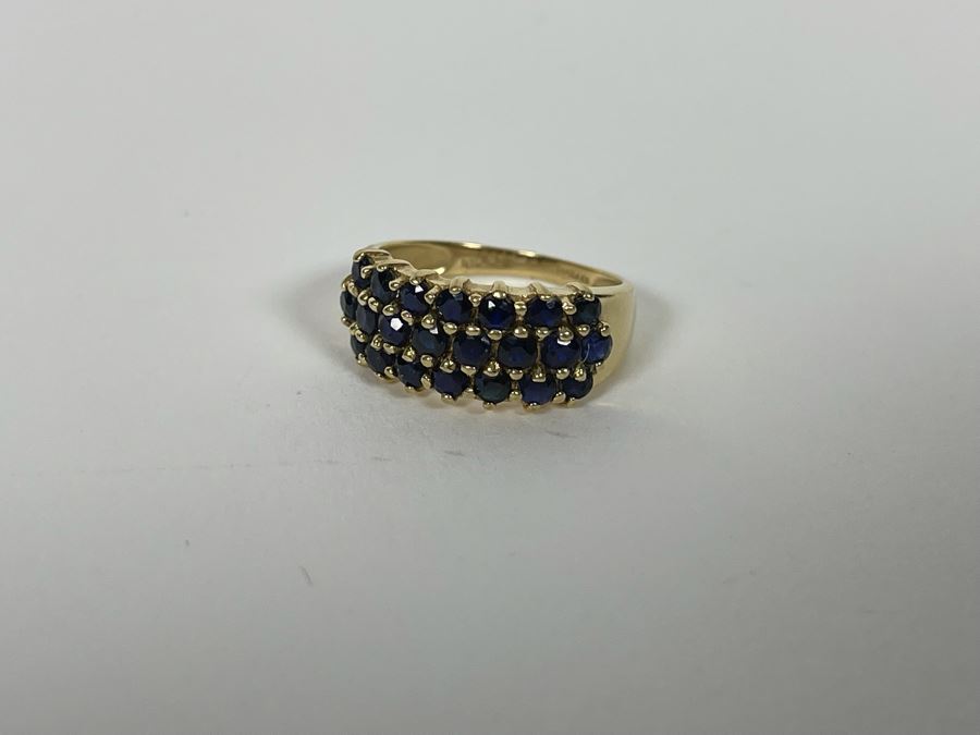 10K Gold Sapphire Ring Size 6.25 3g [Photo 8]
