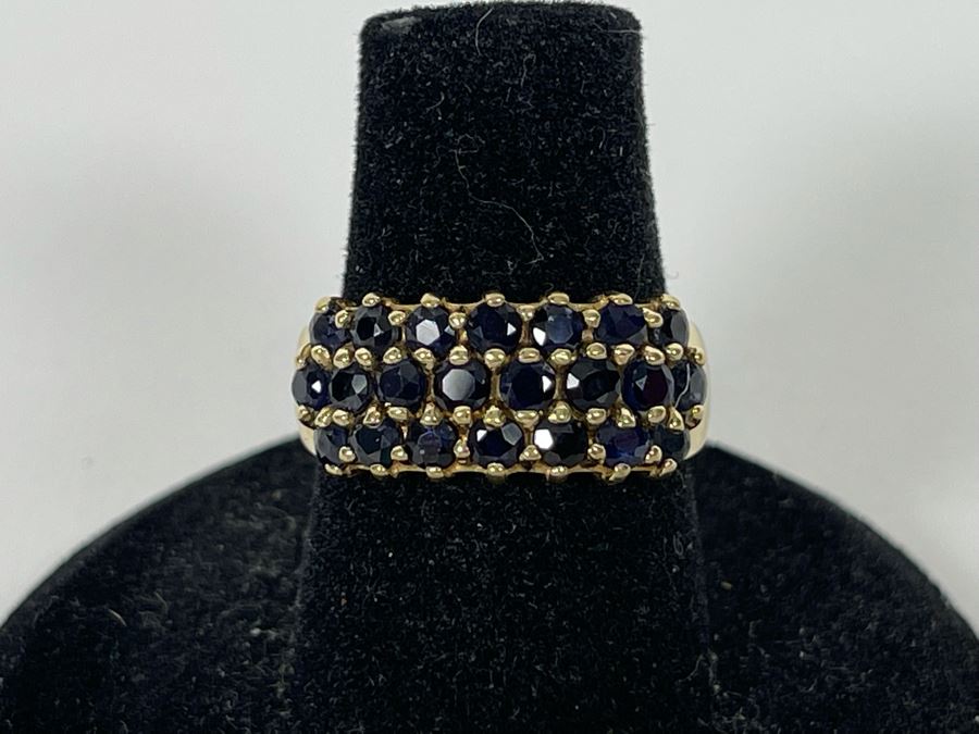 10K Gold Sapphire Ring Size 6.25 3g