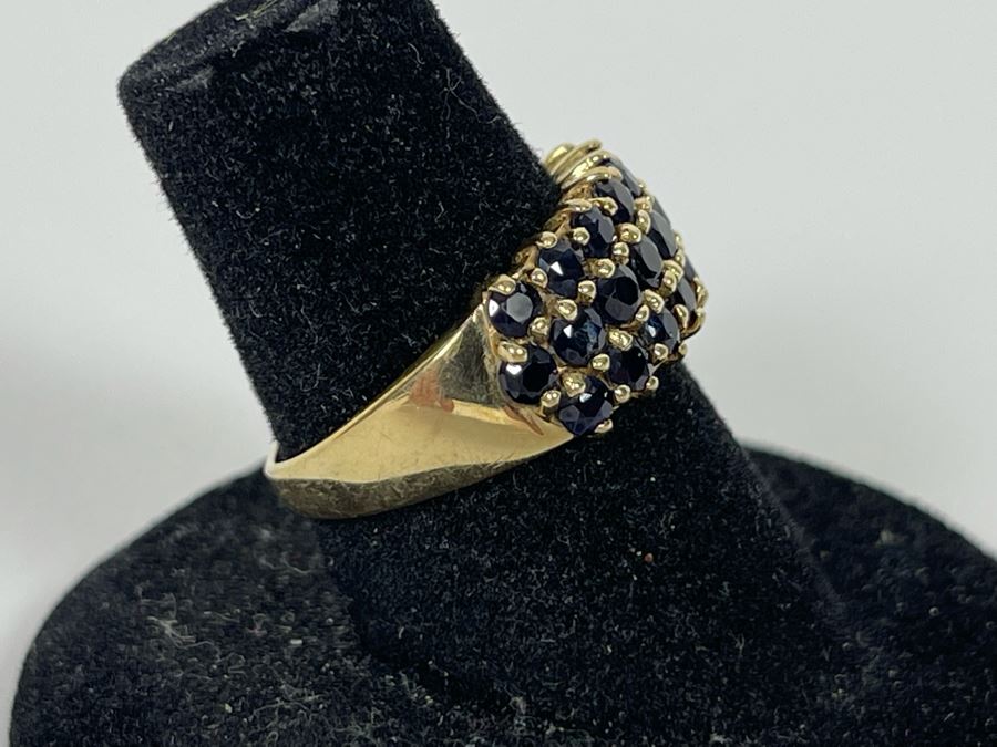 10K Gold Sapphire Ring Size 6.25 3g [Photo 3]